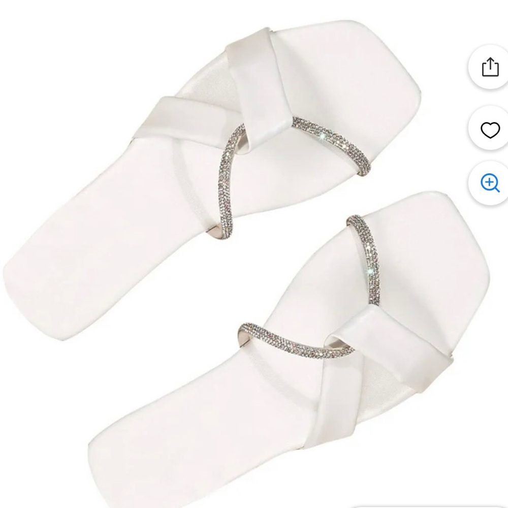 LOVSKOO Women’s Rhinestone Criss-Cross Open Toe Sandal Sz 40